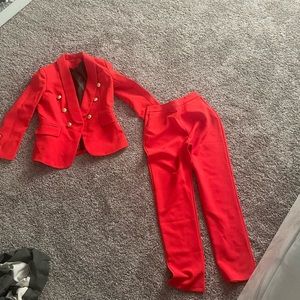 New red paint suit medium pants and jacket medium w gold buttons